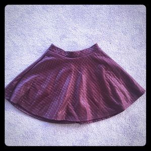 Maroon/plum faux leather skirt